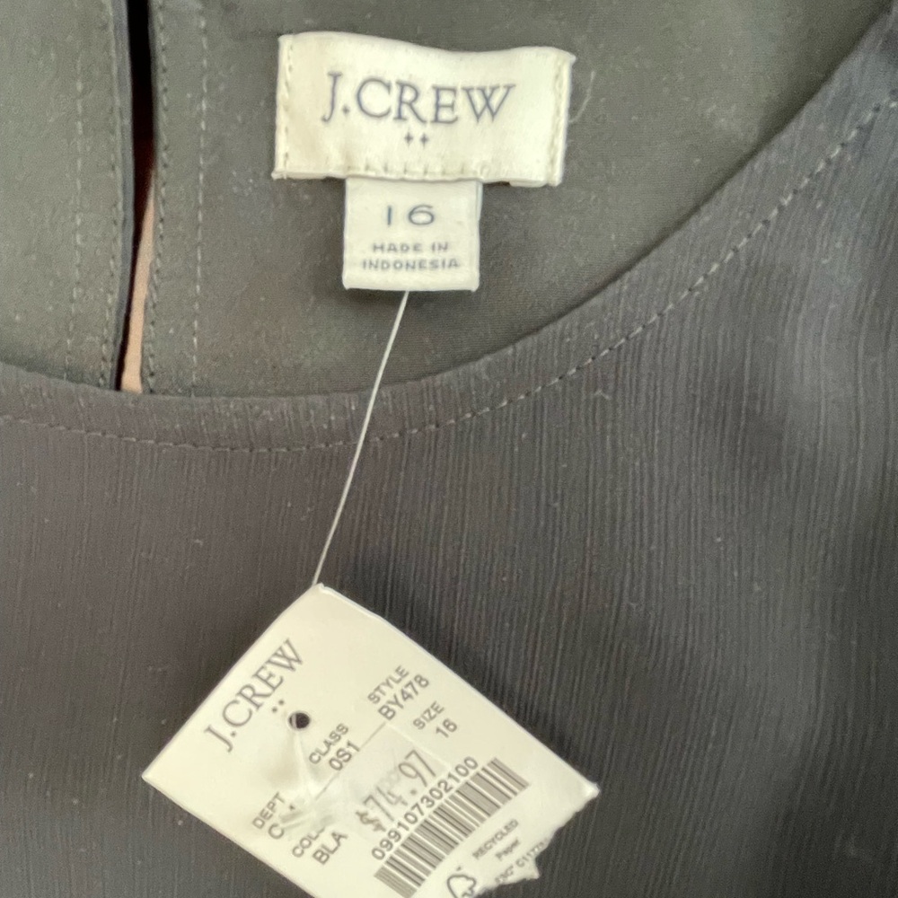 J. Crew Black Midi Dress with Puff Sleeves - Picture 5 of 8